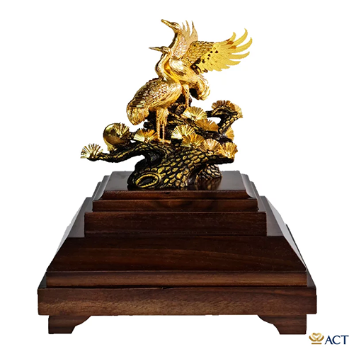 Chim hạc dát vàng 24K - Quà Tặng Dát Vàng 24K - Công Ty TNHH V&T GOLD Việt Nam